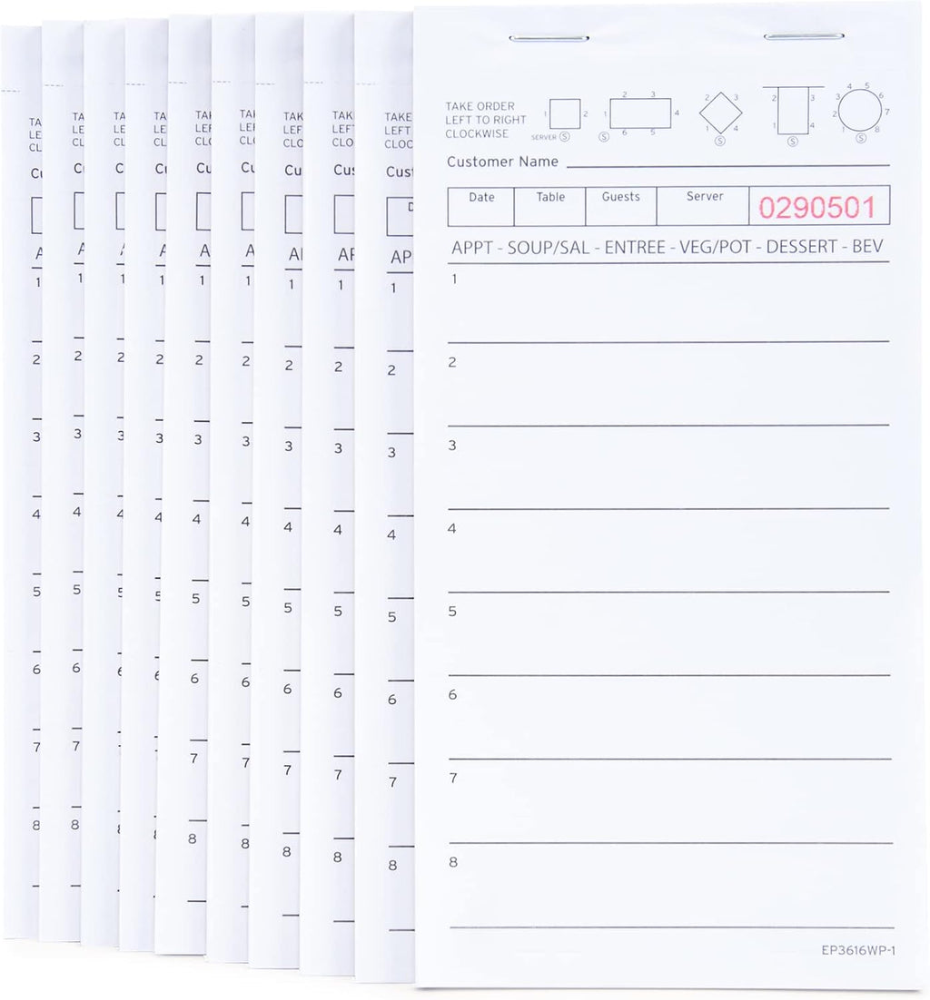 Guest Check Pads Total 500 Sheets Waitress Notepad (10 Pads)