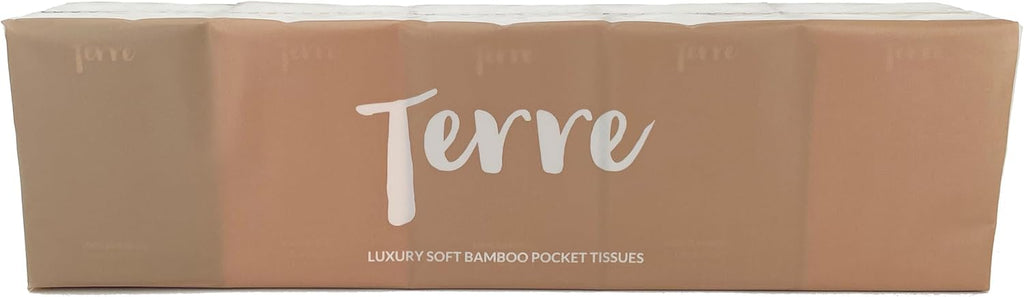 Bamboo Pocket Tissues | 10 Pack (80 Tissues Total) | 4-Ply Unbleached Facial Tissues | Hypoallergenic & Tree-Free |