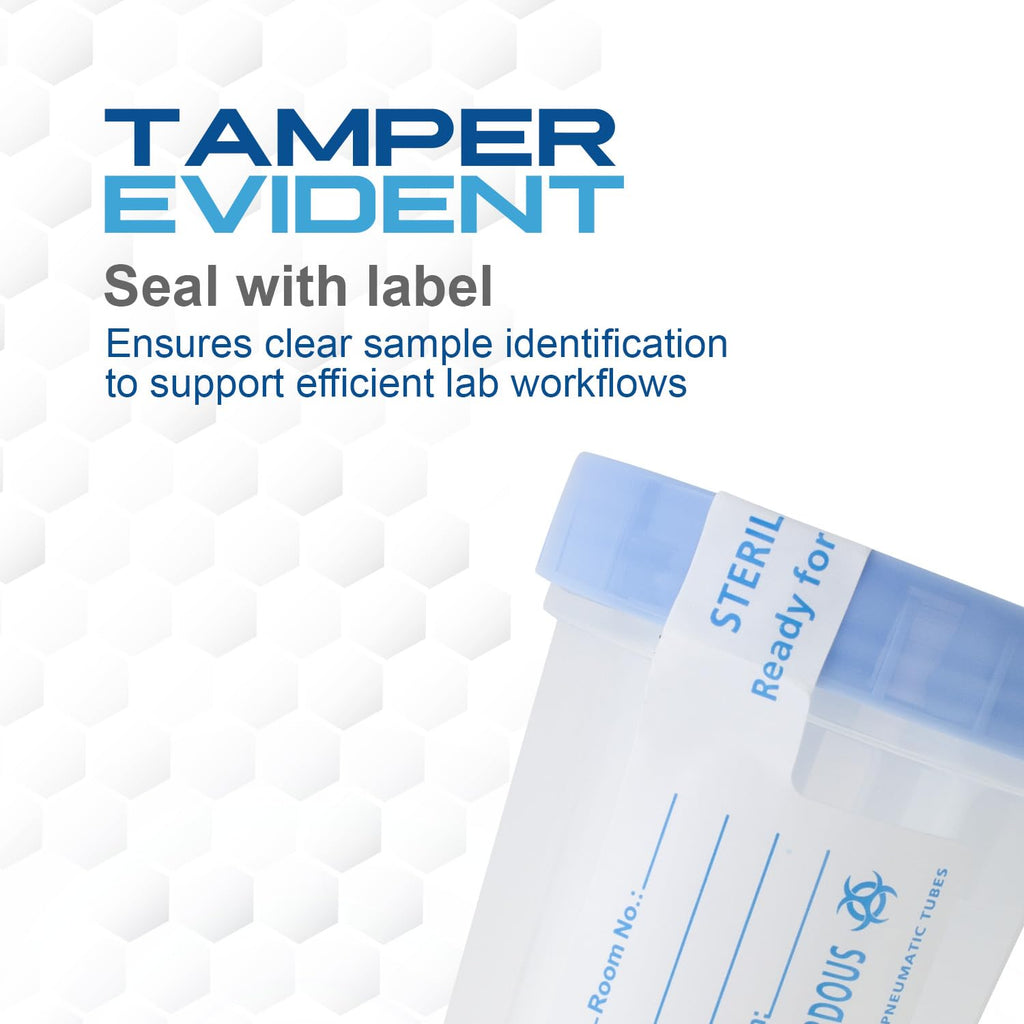 LabChoice Specimen Containers for Urine Sample Collection - 4 oz - Sterile - Tamper-Evident Seal with Writing Label