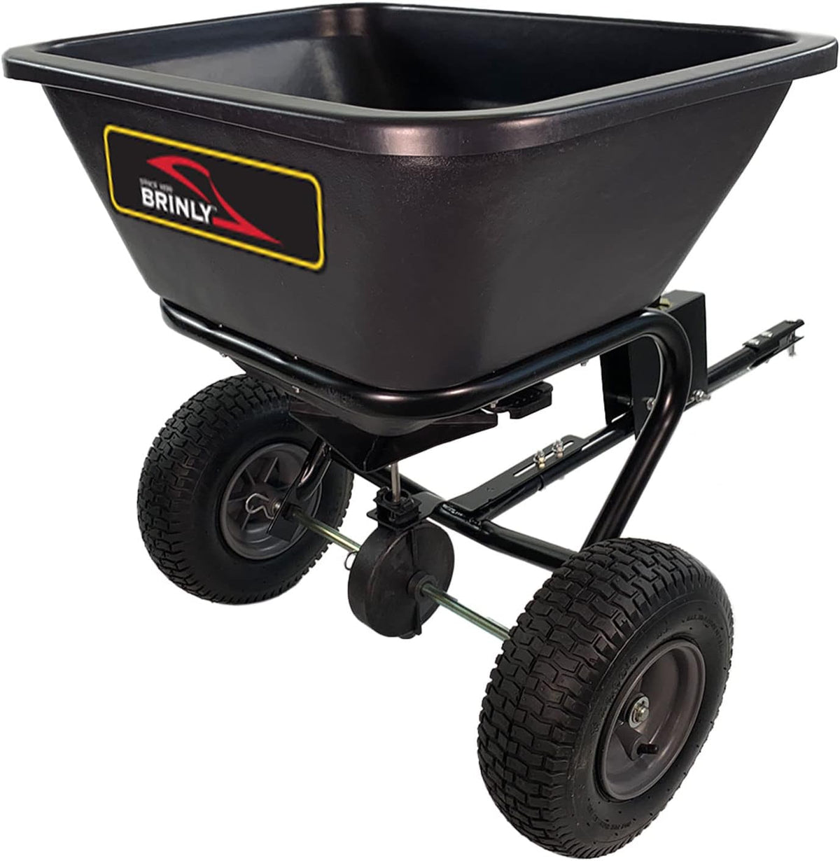 BS26BH-A Tow Behind Broadcast Spreader with Universal Hitch, 125 lb. - Flat Black