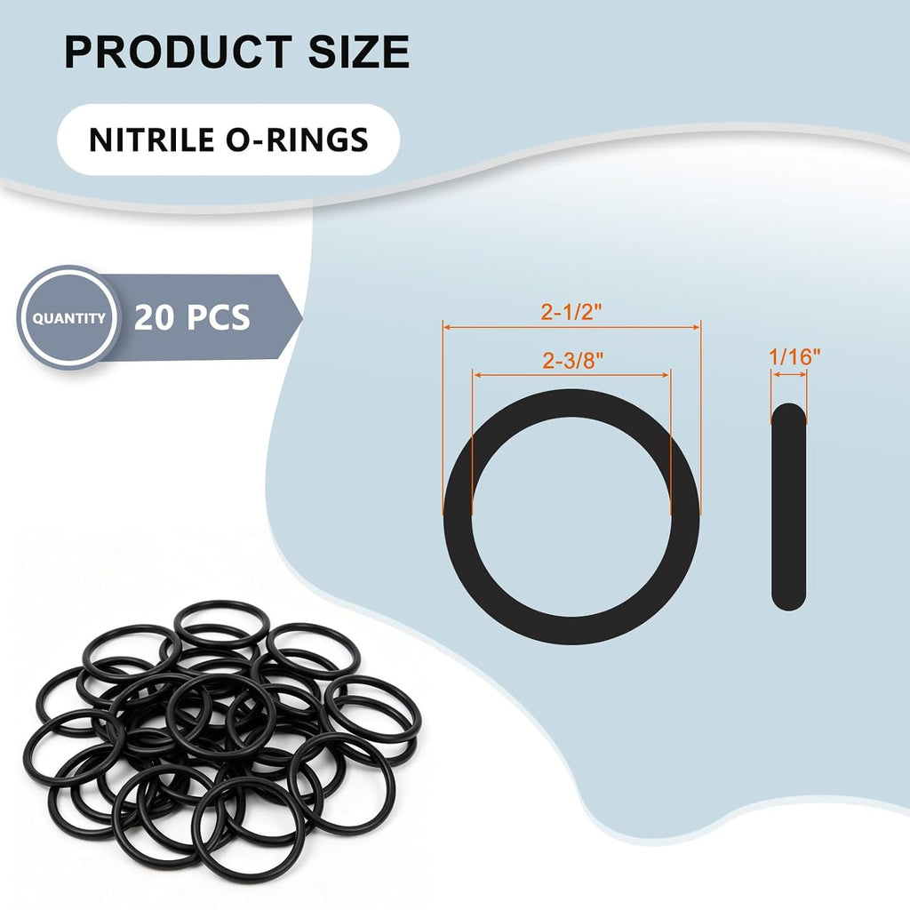 036 Buna-N O-Ring 70 Duro, 2-3/8" ID x 2-1/2" OD x 1/16" Width