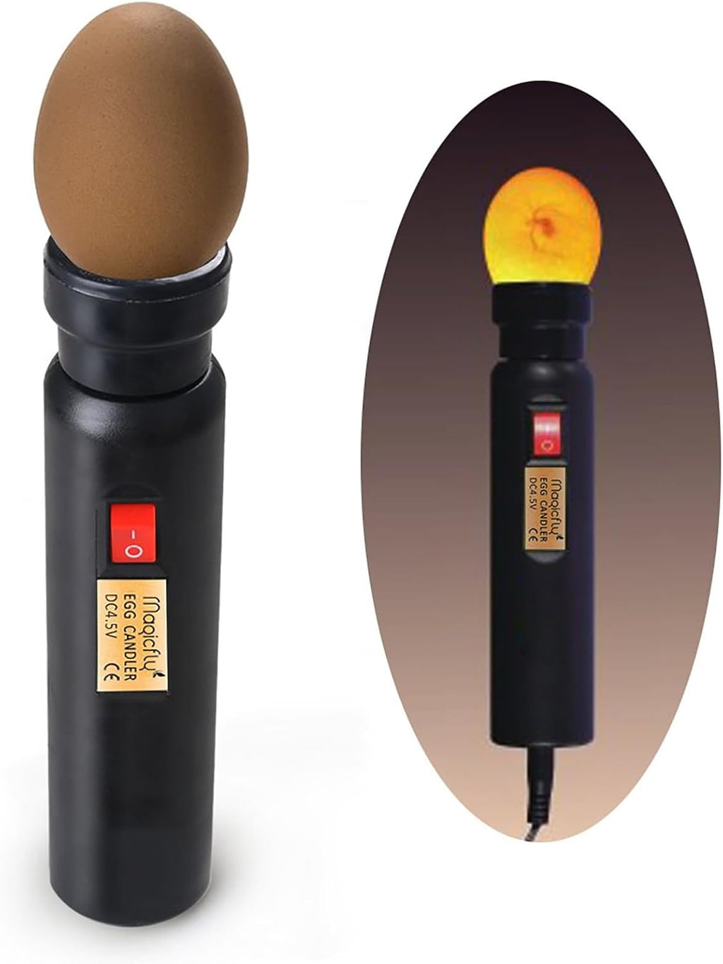 Bright Cool LED Light Egg Candler Tester, Powered Only by Power Supply