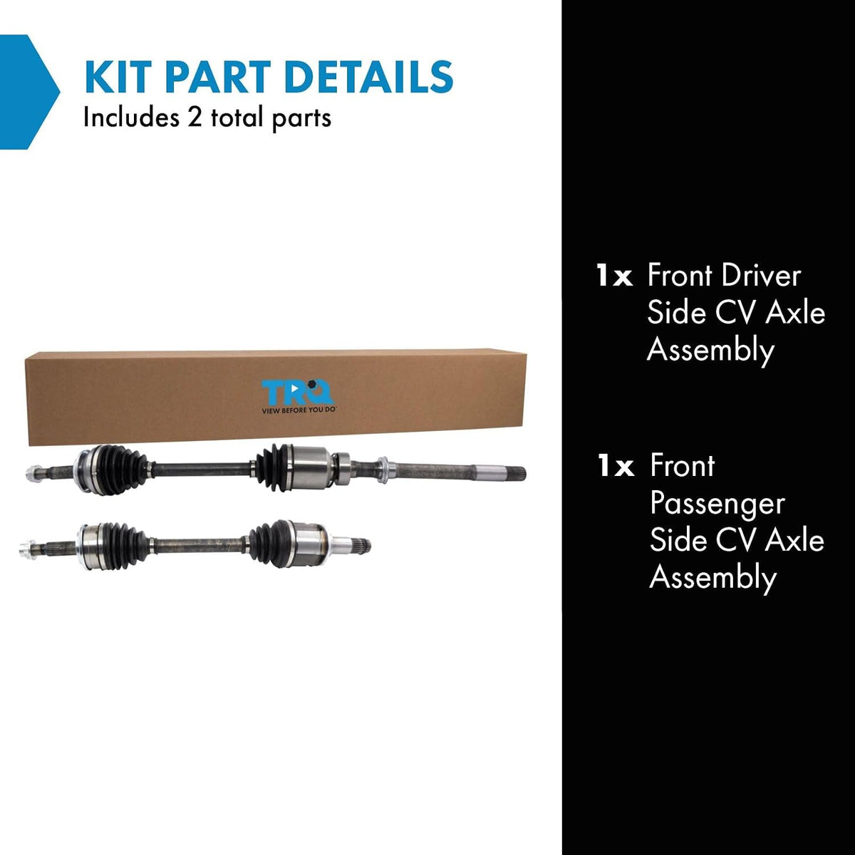TRQ Front Driver and Passenger Side CV Axle Assembly Set 2 Piece