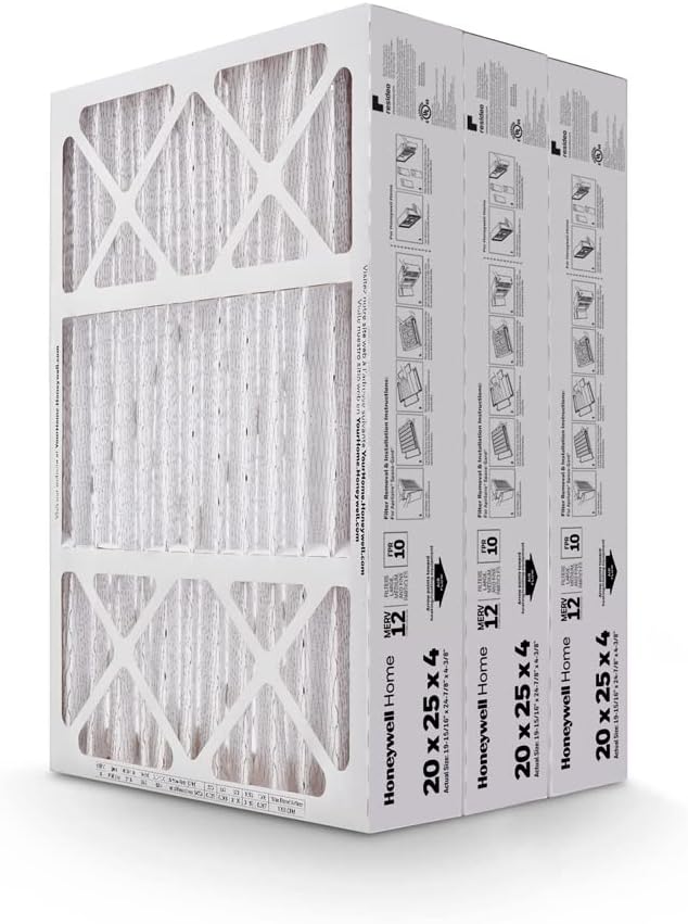 20x25x4 MERV 12, AC Furnace Air Filter, 3 PACK | (CF200A1016-3PKAM) (Actual Dimensions: 19.9 x 24.9 x 4.38 in.)