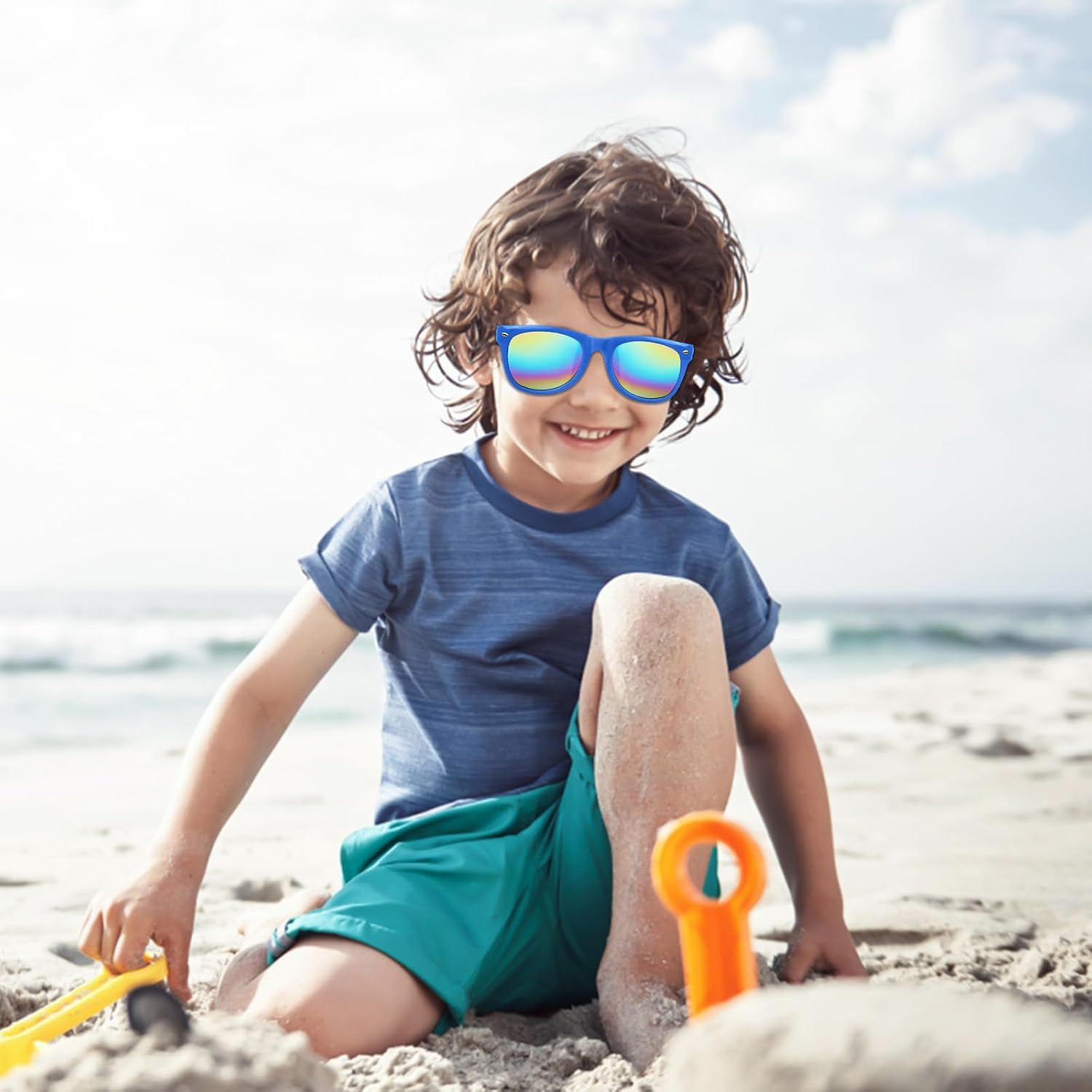 6Neon Kids Sunglasses Bulk with UV Protection,Summer Party Favors | Bright Color Eye Glasses Accessories for Boys