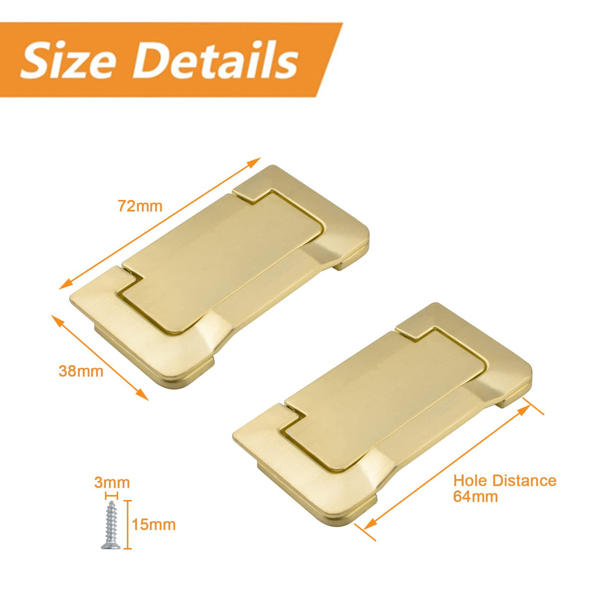 4Pcs Brass Pocket Doors Drawer Handle Flush Ring Pull, Hidden Concealed Zinc Alloy Knobs for Cabinets, Closets, Drawers