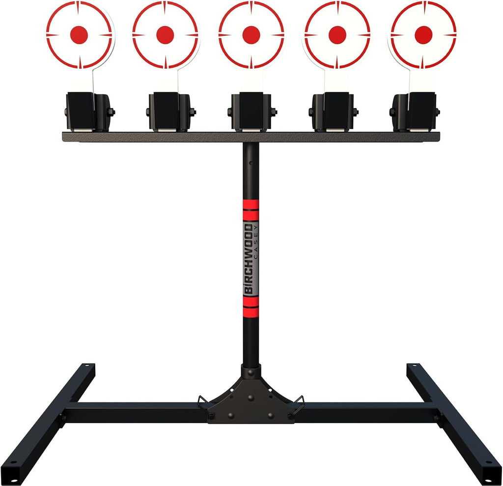 Spring Loaded Self-Resetting Metal Shooting Targets with Plate Rack