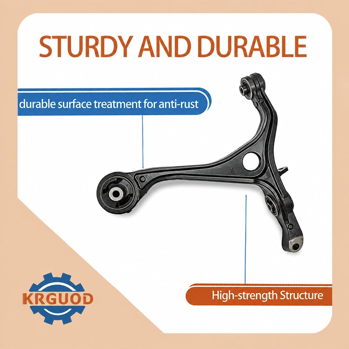 Front Lower Control Arms Suspension Kit Fit for Honda Accord 2003 2004 2005 2006 2007, Fit for Acura TSX 2004 2005 2006 2007 2008, K640289 K640290-2PCS，