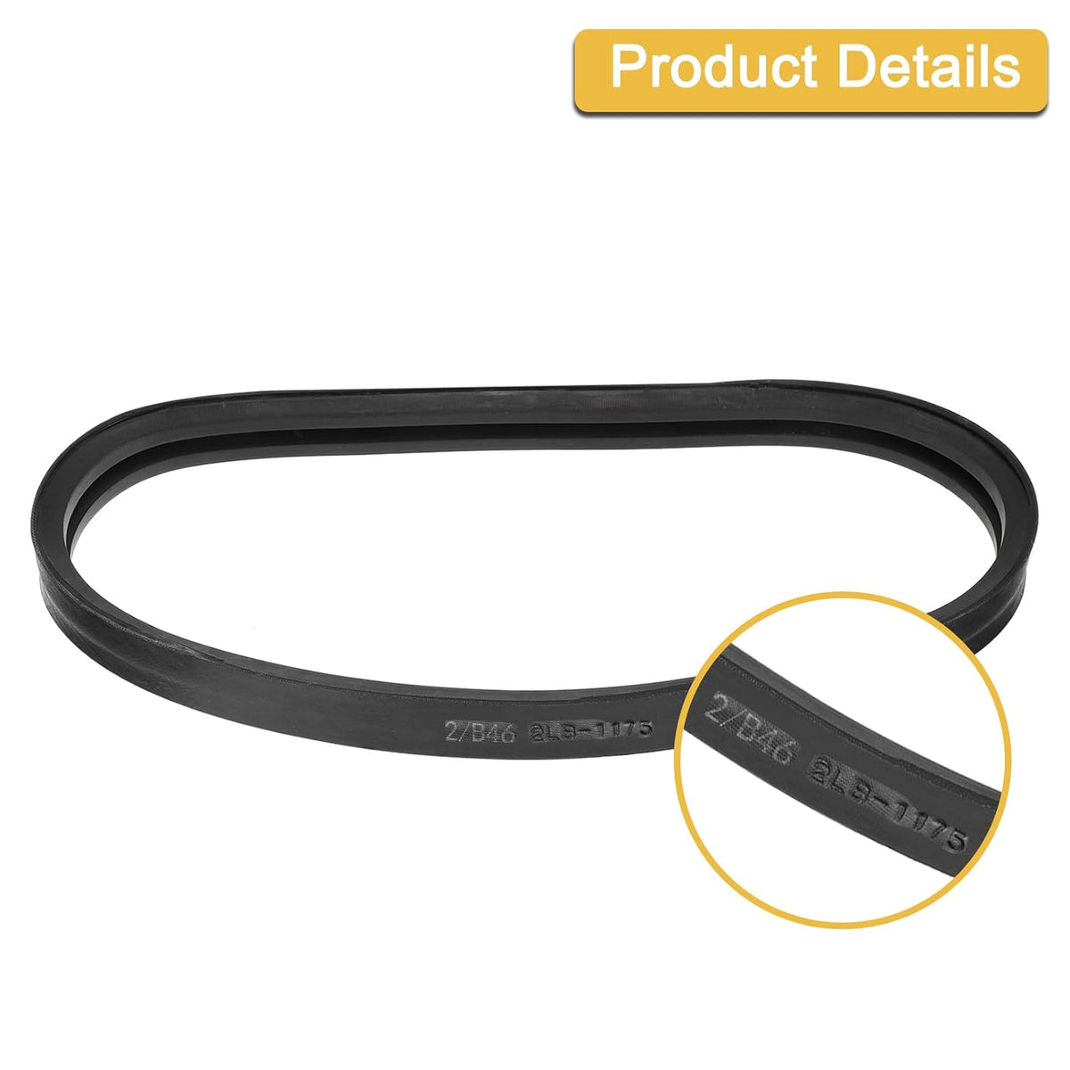 uxcell 2/B46 Classic Wrapped 2 Banded 49" Outer Circ B Profile V-Belt