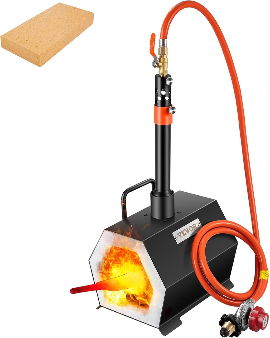 Propane Forge Portable, Single Burner 2600°F Metal and Knife Forge, Large Capacity Blacksmithing Farrier Forges, Gas