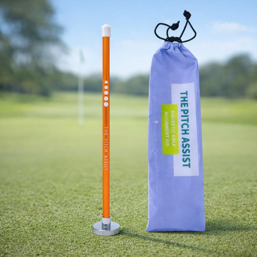THE Pitch Assist Golf Magnetic Alignment Rods Club Face Magnet | Golf Training Aid Alignment Stick for Precise Aim