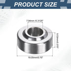 uxcell COM5T Spherical Plain Bearings 5/16x3/4x3/8 Chrome Steel