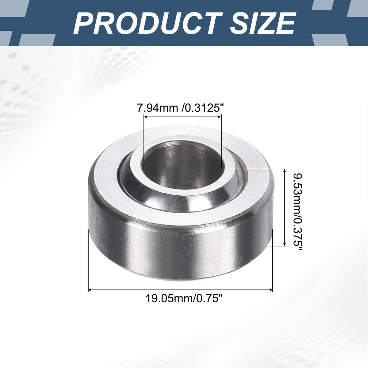 uxcell COM5T Spherical Plain Bearings 5/16x3/4x3/8 Chrome Steel