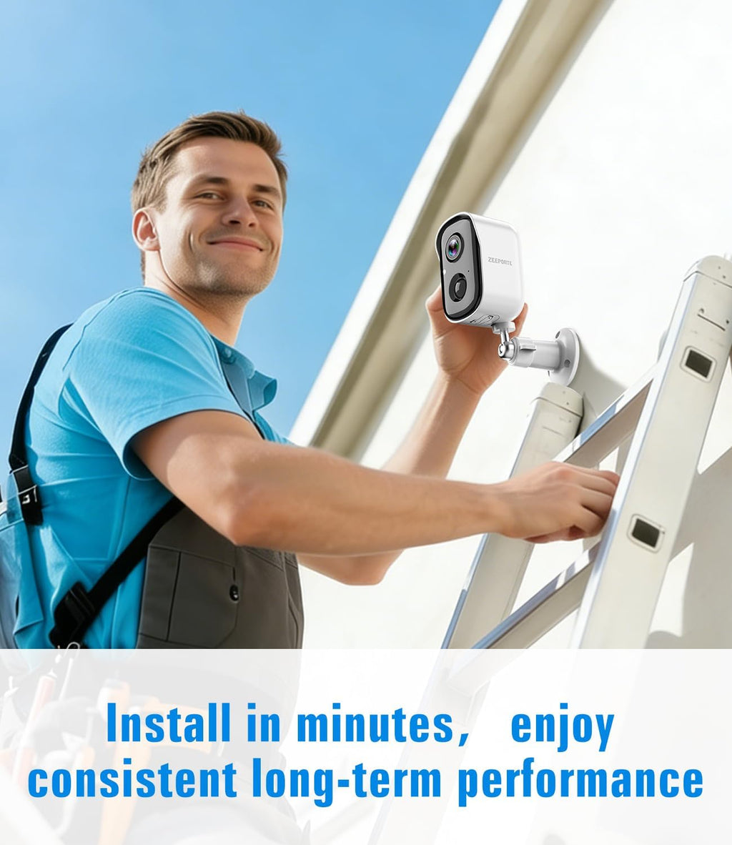 Security Cameras Wireless Outdoor, 2K Cameras for Home Security with Color Night Vision, SD/Cloud Storage,Longer