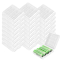 24 Pcs AA/AAA Battery Storage Case Holder Box, Clear Color