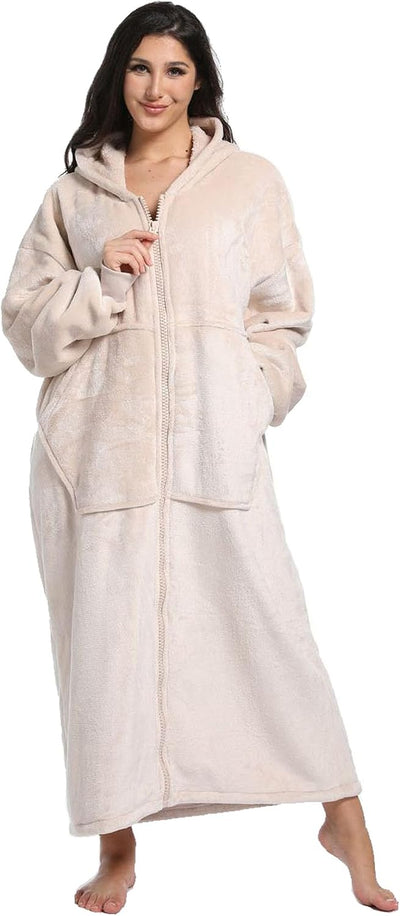Oversized Wearable Blanket Sweatshirt, Thick Warm Fleece Cozy Sherpa Hoodie with Pockets and Sleeves Gift for Adult