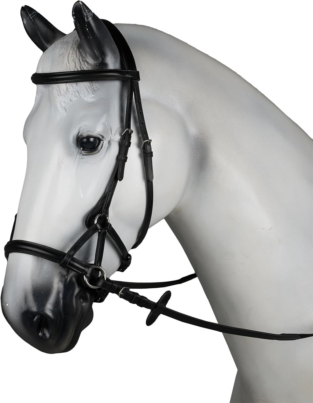 Denver Soft Leather English Side Pull Bitless Bridle for Horses | Web Reins Included
