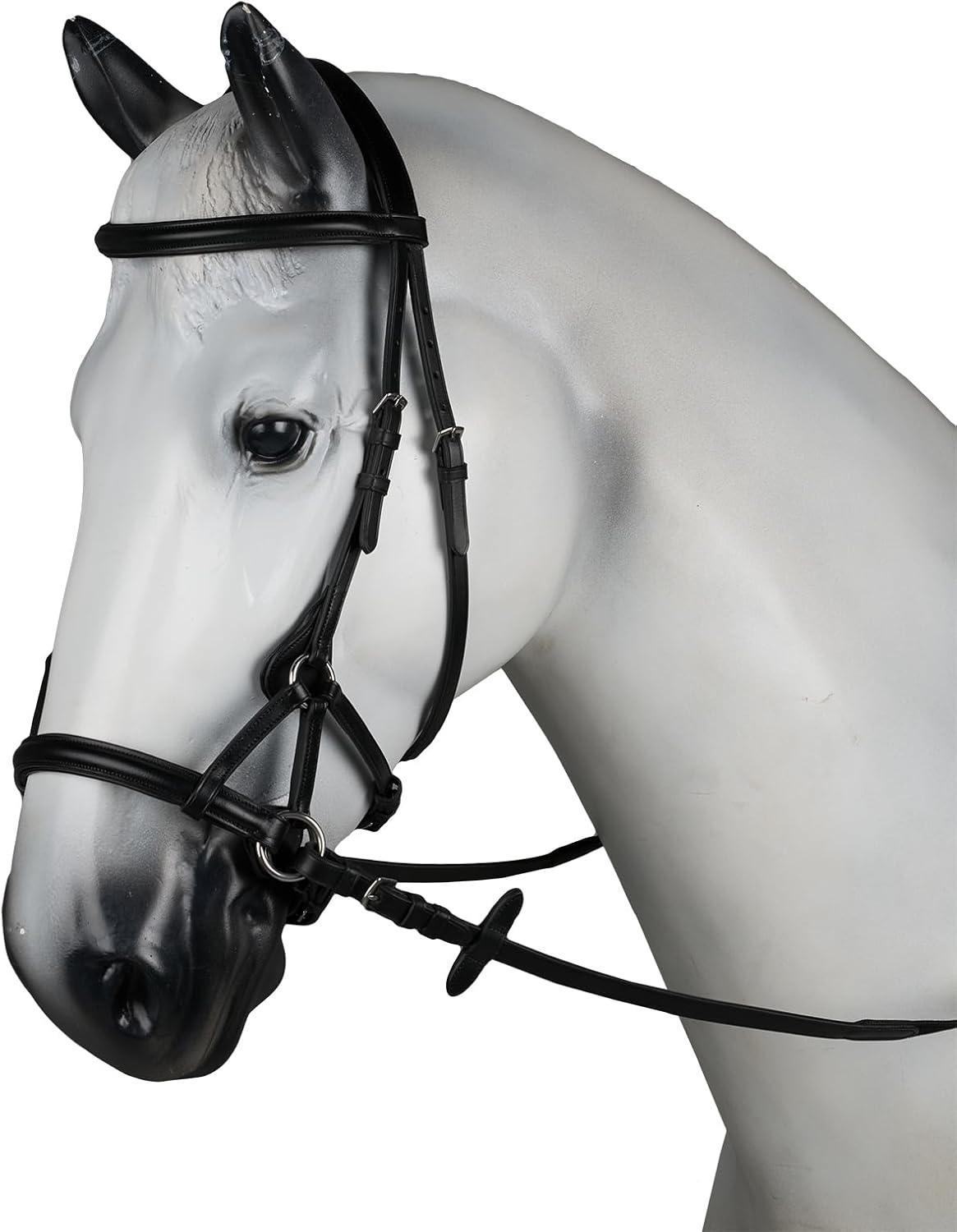 Denver Soft Leather English Side Pull Bitless Bridle for Horses | Web Reins Included