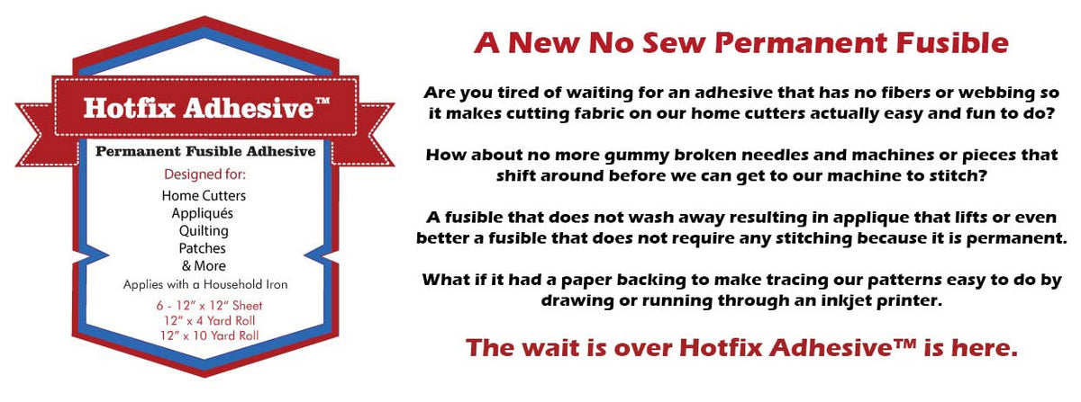 Hotfix Permanent Fusible Adhesive Sheets 10yds-12" Roll