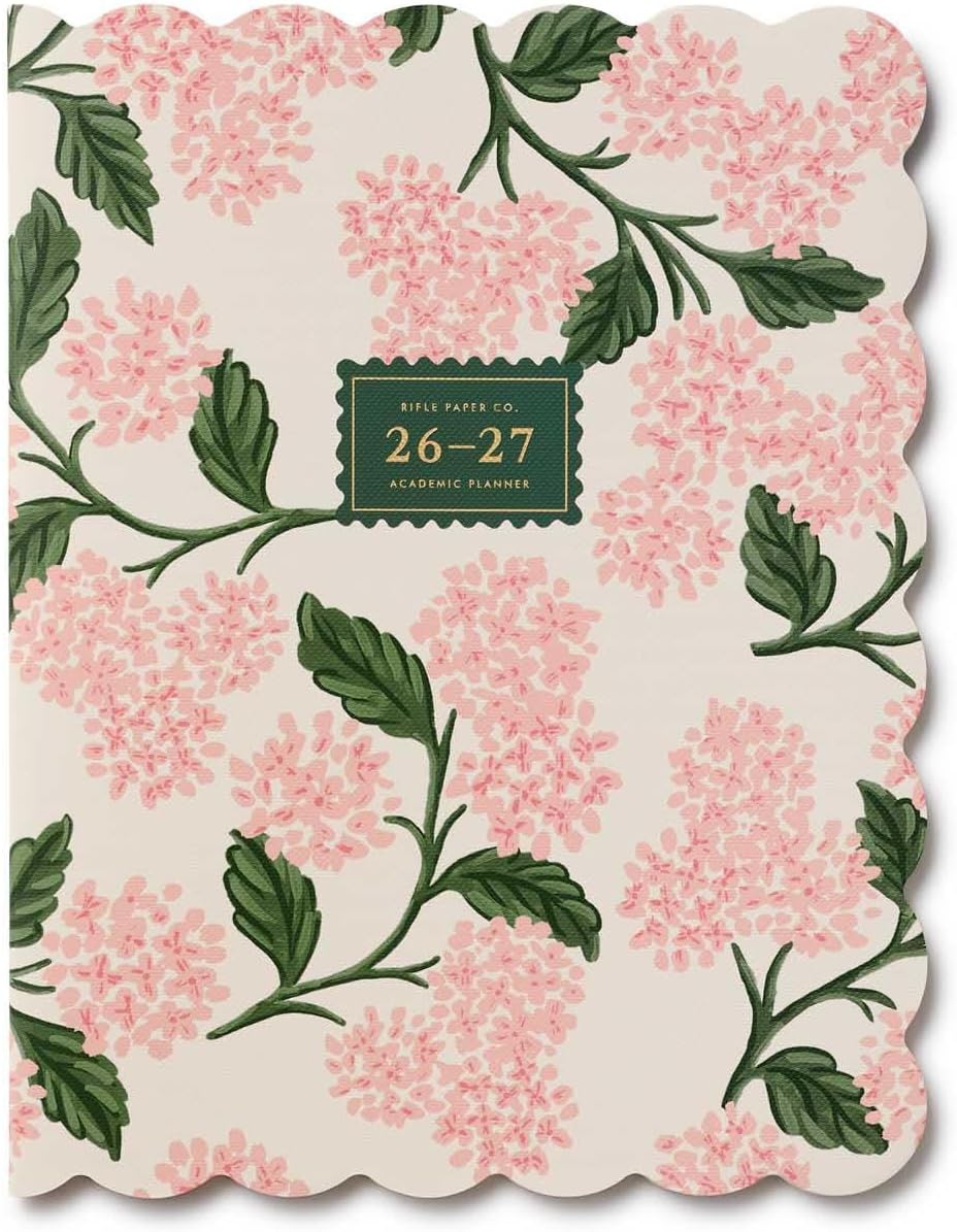 2027 Pink Hydrangea 12-Month Academic Appointment Notebook, Aug. 2026 - July 2027, Thread-Stitch Binding, 9.75" L x