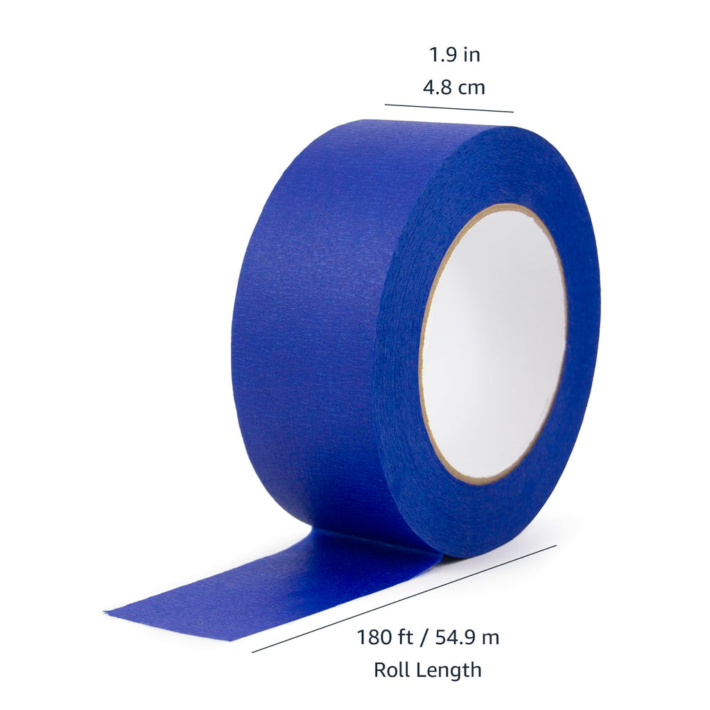 Blue Painters Tape, Protects Surfaces, Removes Easily, No Residue, 1.88" x 60-Yard, 6 Rolls