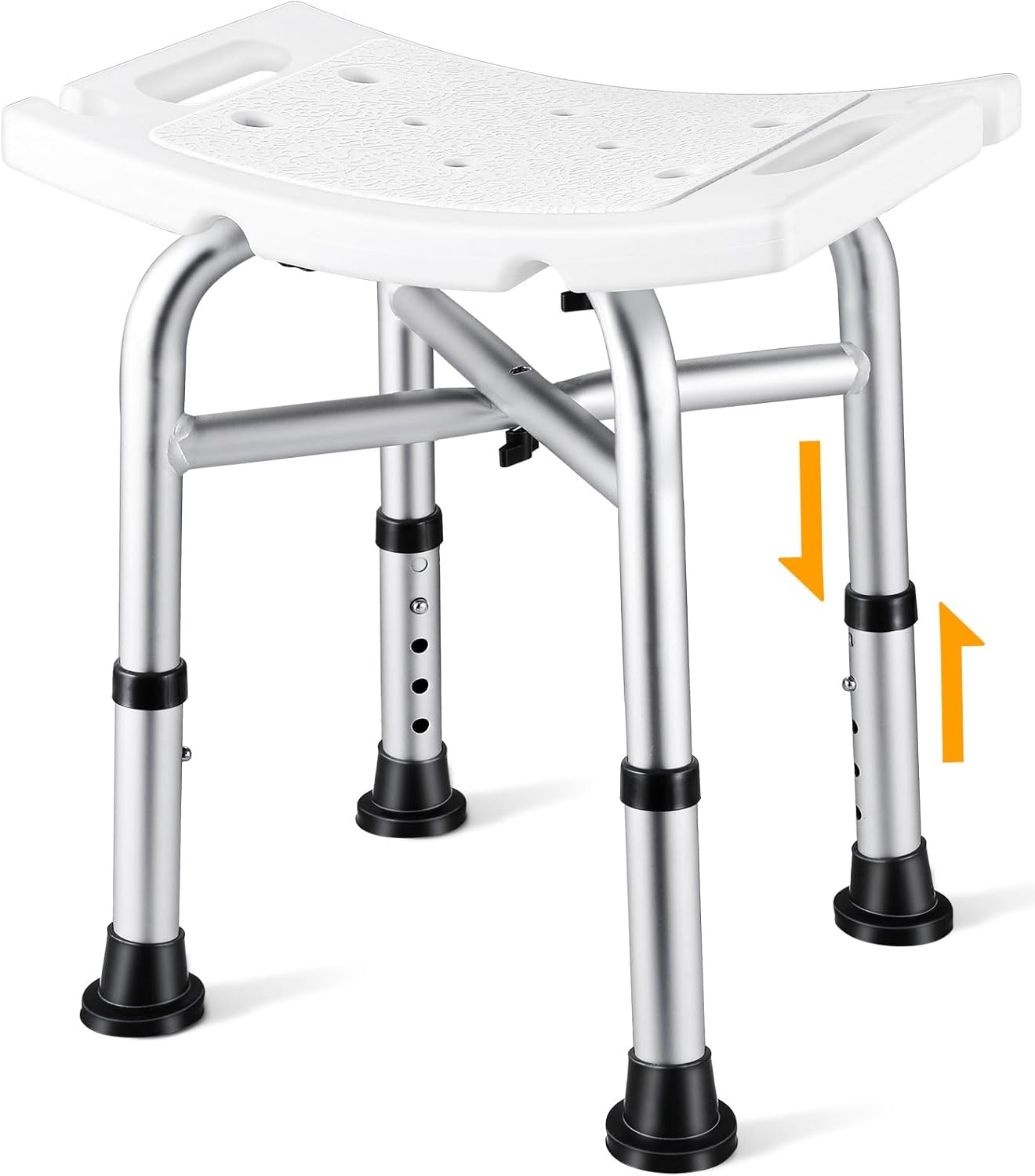 Shower Chair for Inside Shower(500lb), 5 Height Adjustable Shower Stool, Shower Seats for Adults, 3-Minute Quick