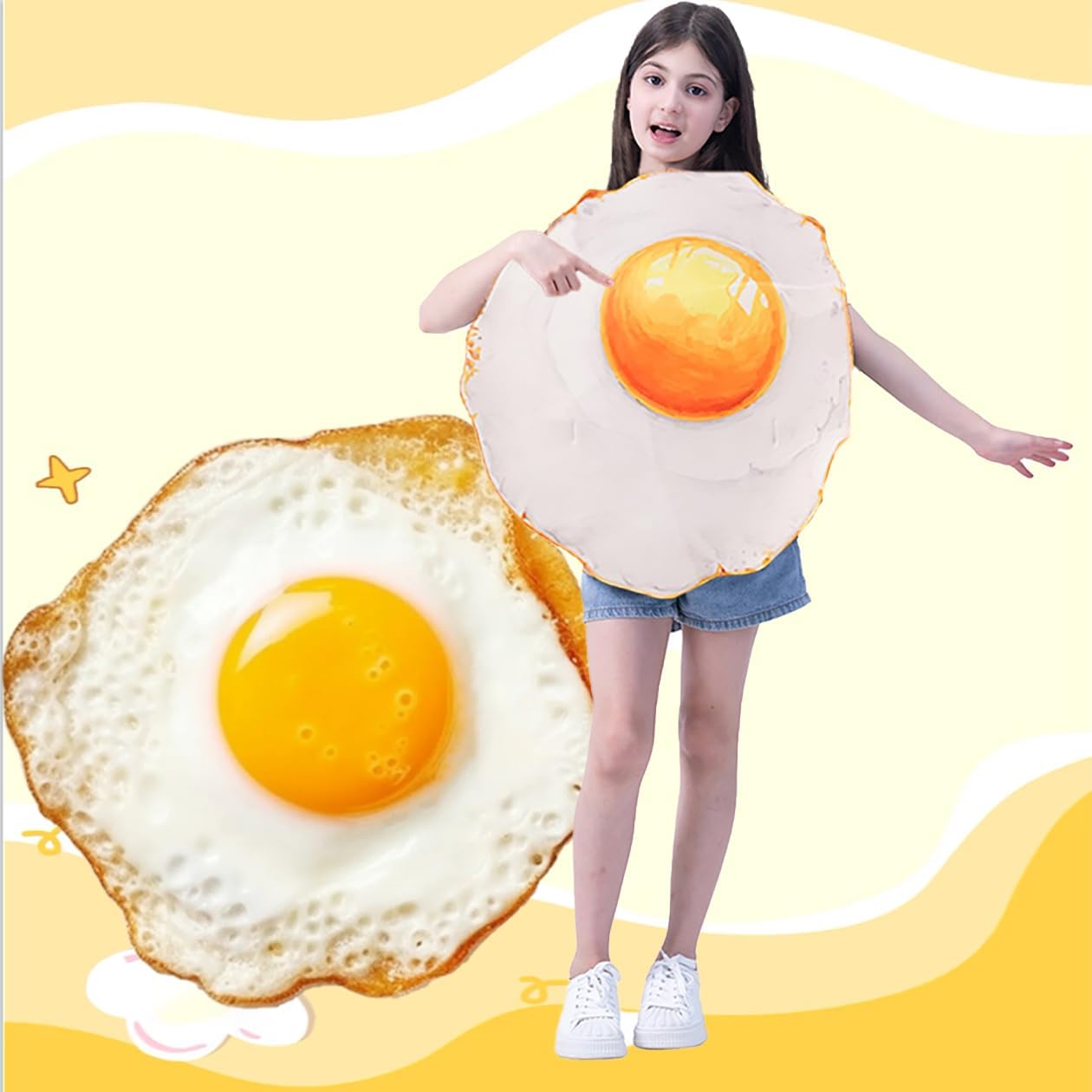 Unisex Kids Fried Egg Costumes