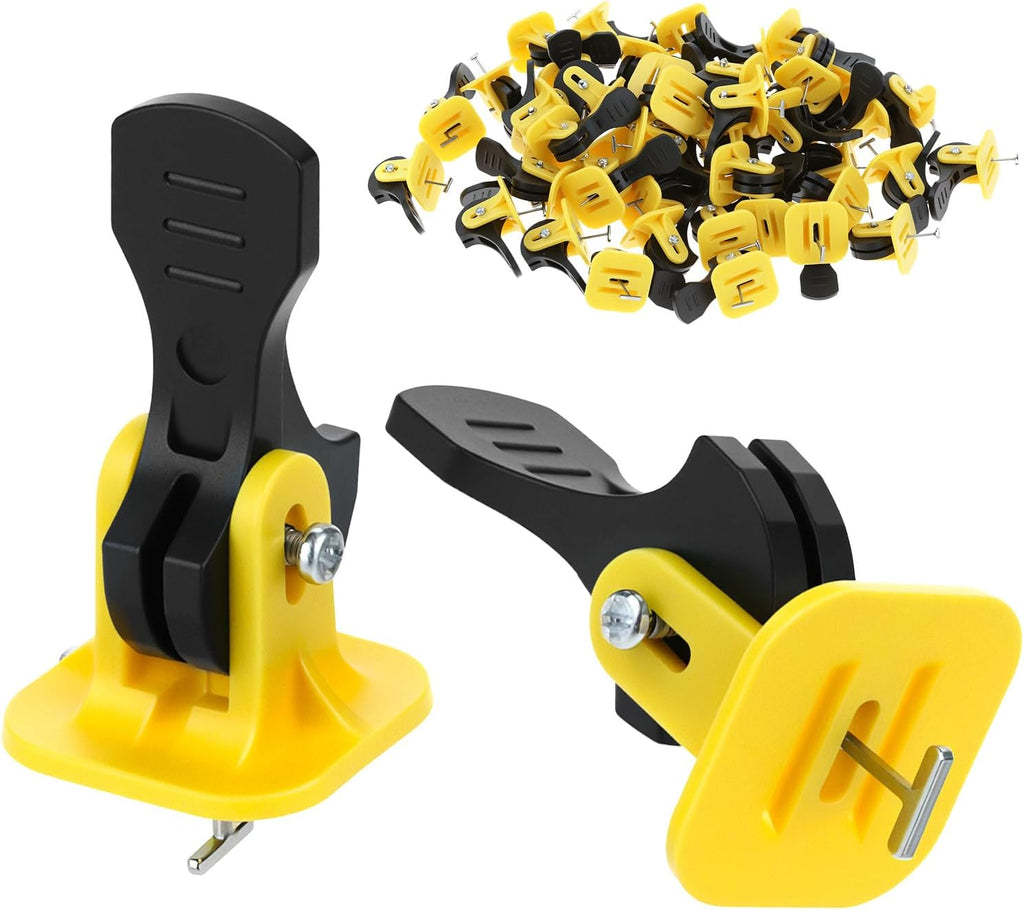 Tile Leveling System Kit, 100 Pcs Reusable Levelers, Floor Leveling Compounds 1/8", Steel Pin Tlie Tools
