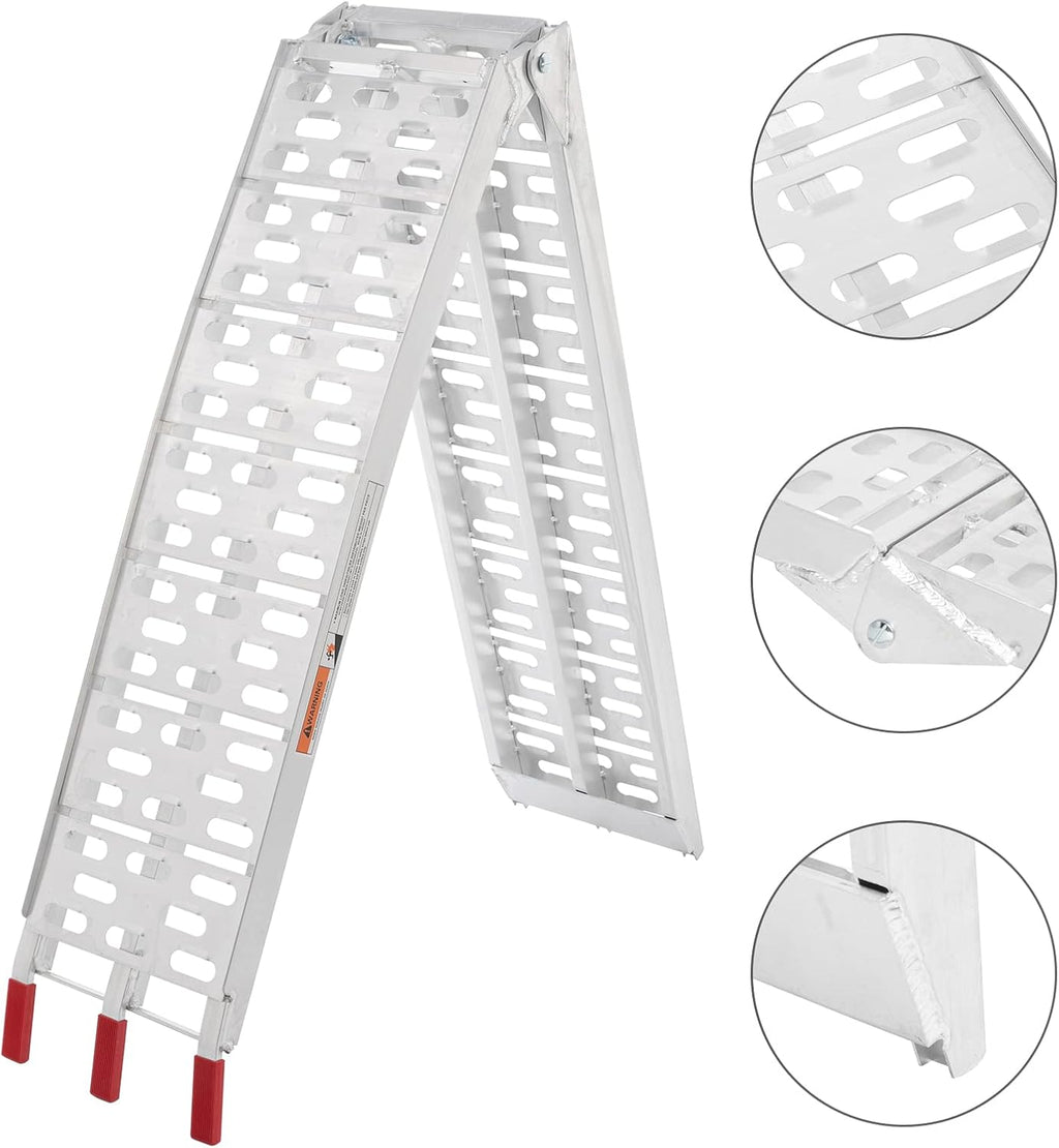 7.5 FT Aluminum Motorcycle Loading Ramps, 1500 lbs Capacity,2PC | Foldable Ramp for Loading Dirt Bikes, ATVs, Lawn