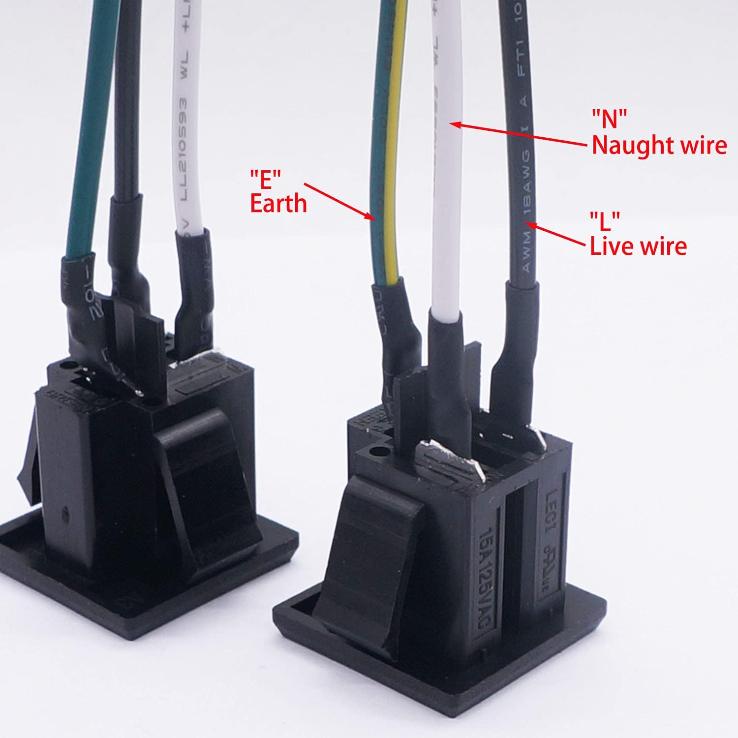 3Pcs 3 Pins US Power Socket Plug Panel 15A 125V AC Panel Mount Outlet Industrial Plug Female Connectors Adapter With
