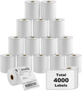 4" x 6" Direct Thermal Labels, 4000 Pcs/16 Rolls | Perforated White Mailing Shipping Package Labels, Commercial