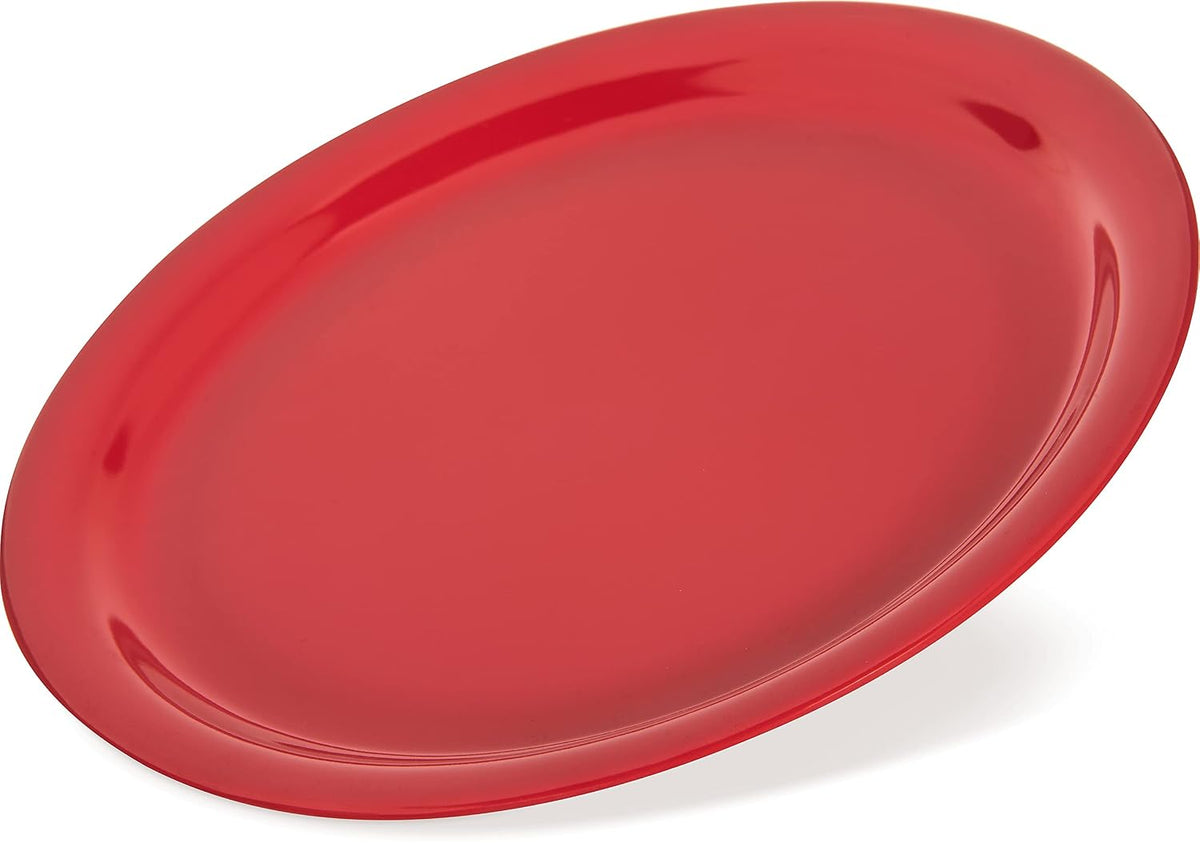 Kingline Dinner Plate, Heavy Duty Melamine Dish for Serving, 9", 48 Count, Red