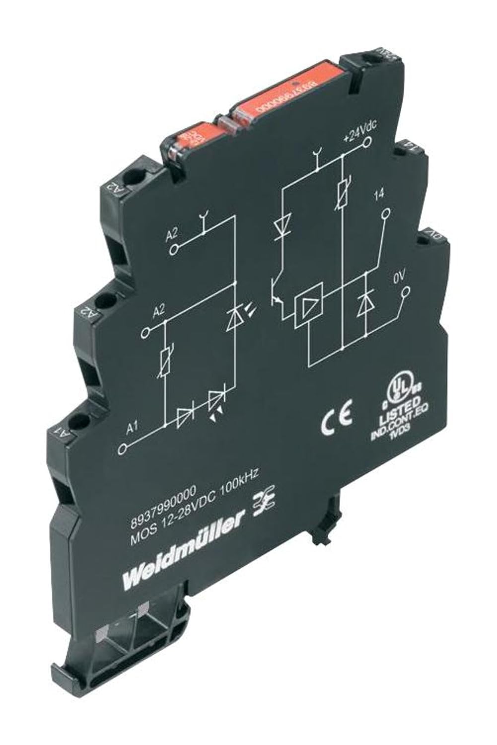WEIDMULLER 8937990000 12-28VDC, 50MA, Screw, 100KHZ, MOS, DIN Rail, Solid State Relay