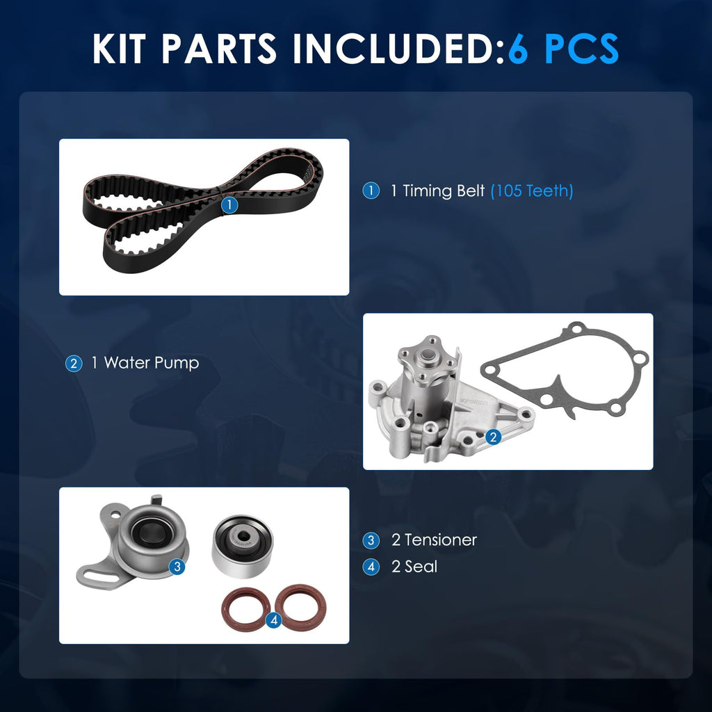 ECCPP Engine Timing Belt Kit with Water Pump Compatible with Hyundai