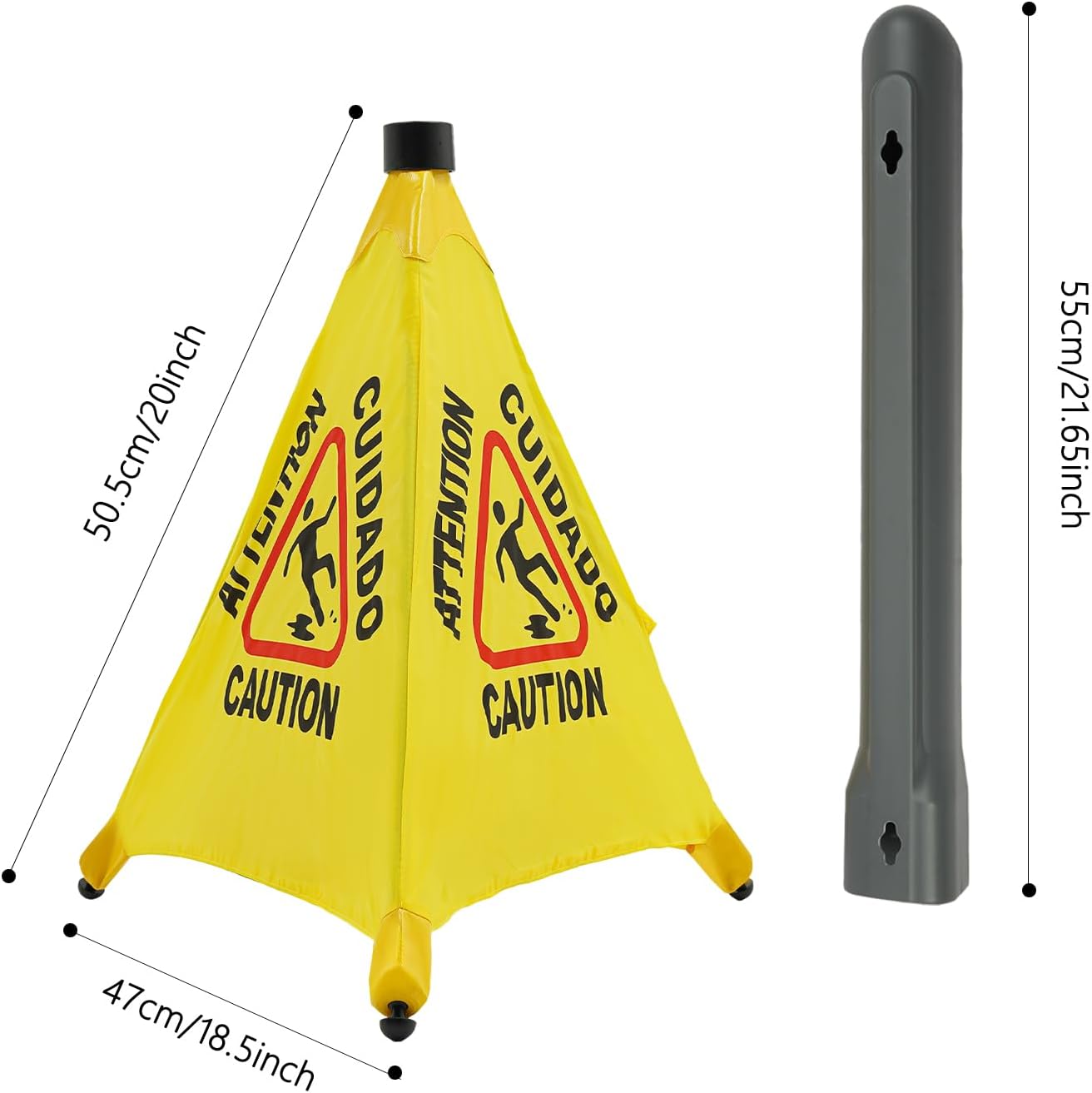 Caution Wet Floor Sign, 8 Pcs 20 inch Pop up Wet Floor Sign, Foldable Yellow Safety Warning Caution Cone, Commercial