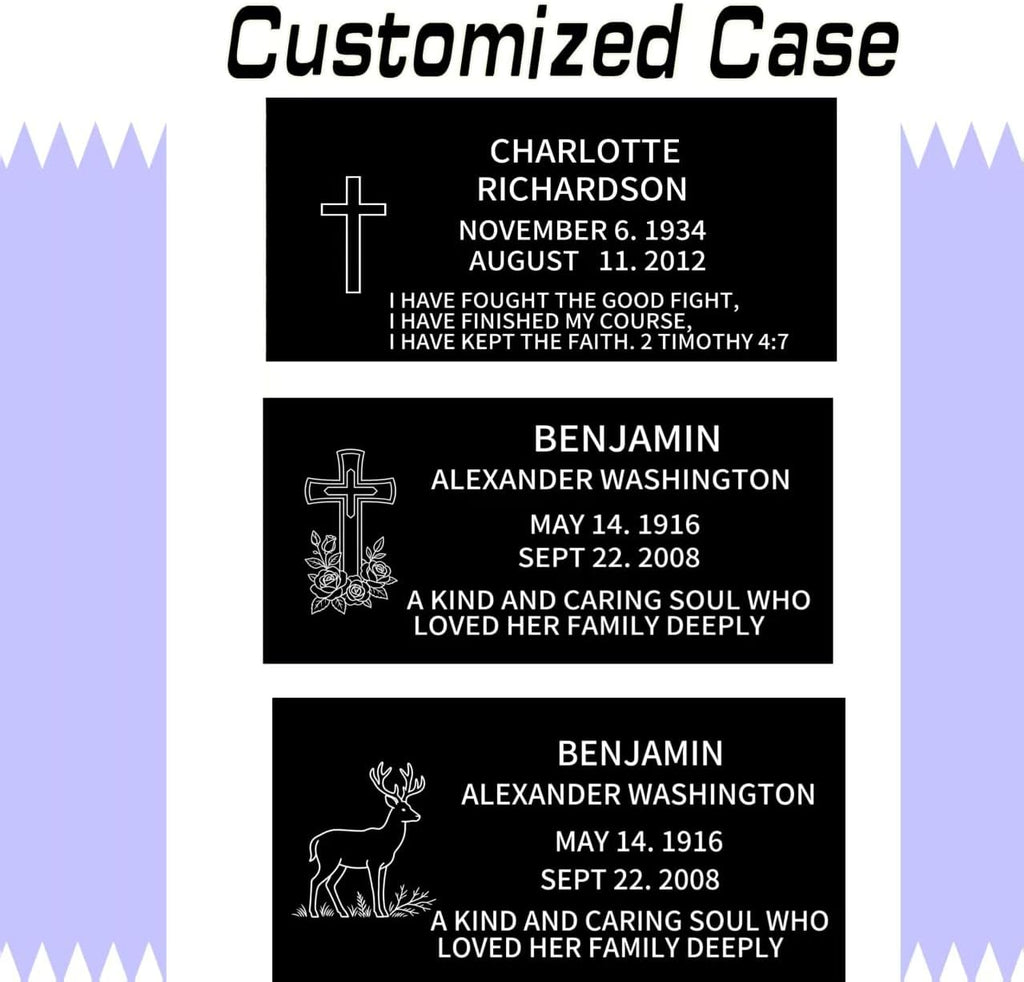 Black Granite Headstone Flat Grave Markers,Customized Granite headstones for Graves,Head Stones for Cemetery for Humans