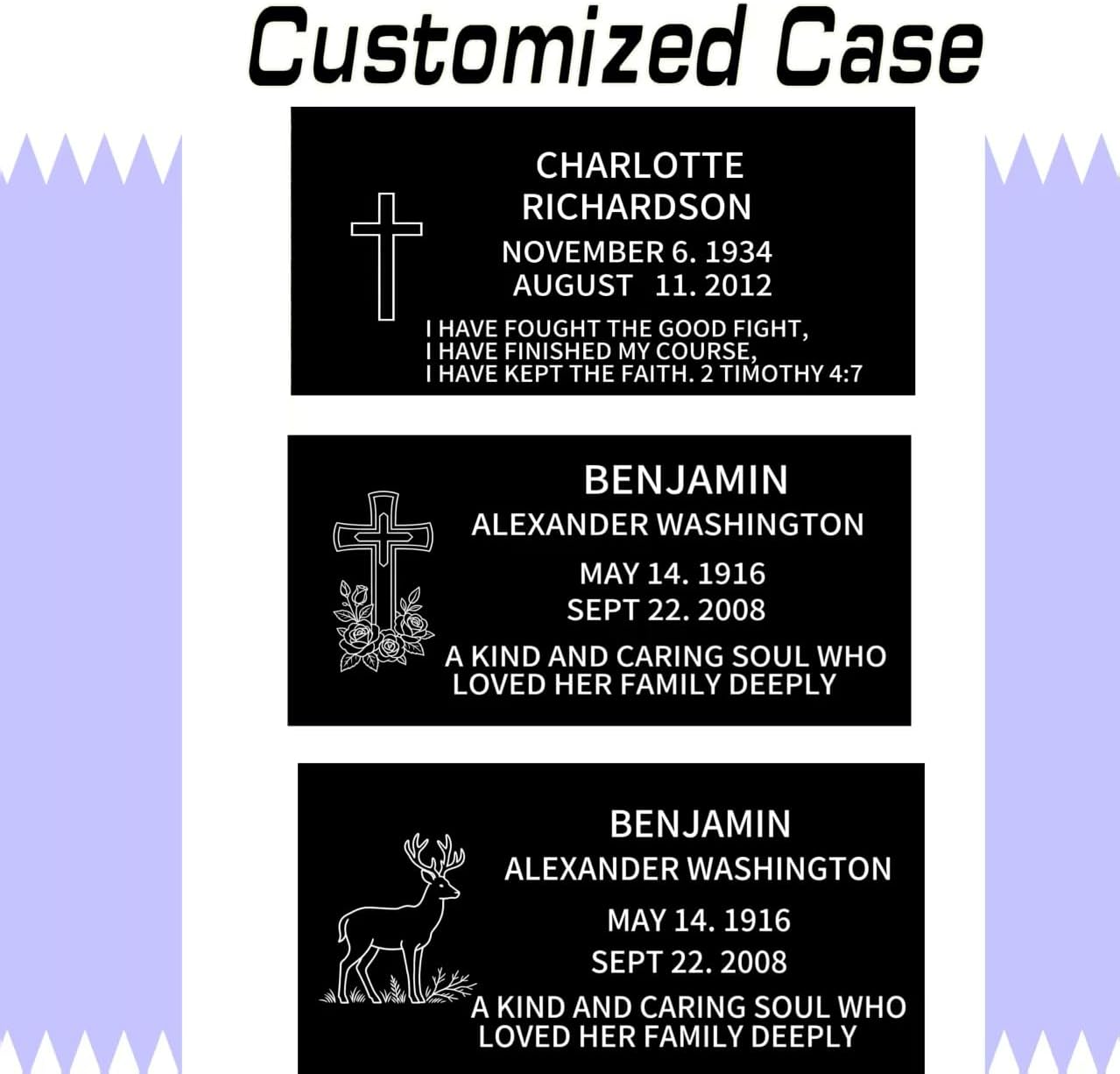 Black Granite Headstone Flat Grave Markers,Customized Granite headstones for Graves,Head Stones for Cemetery for Humans