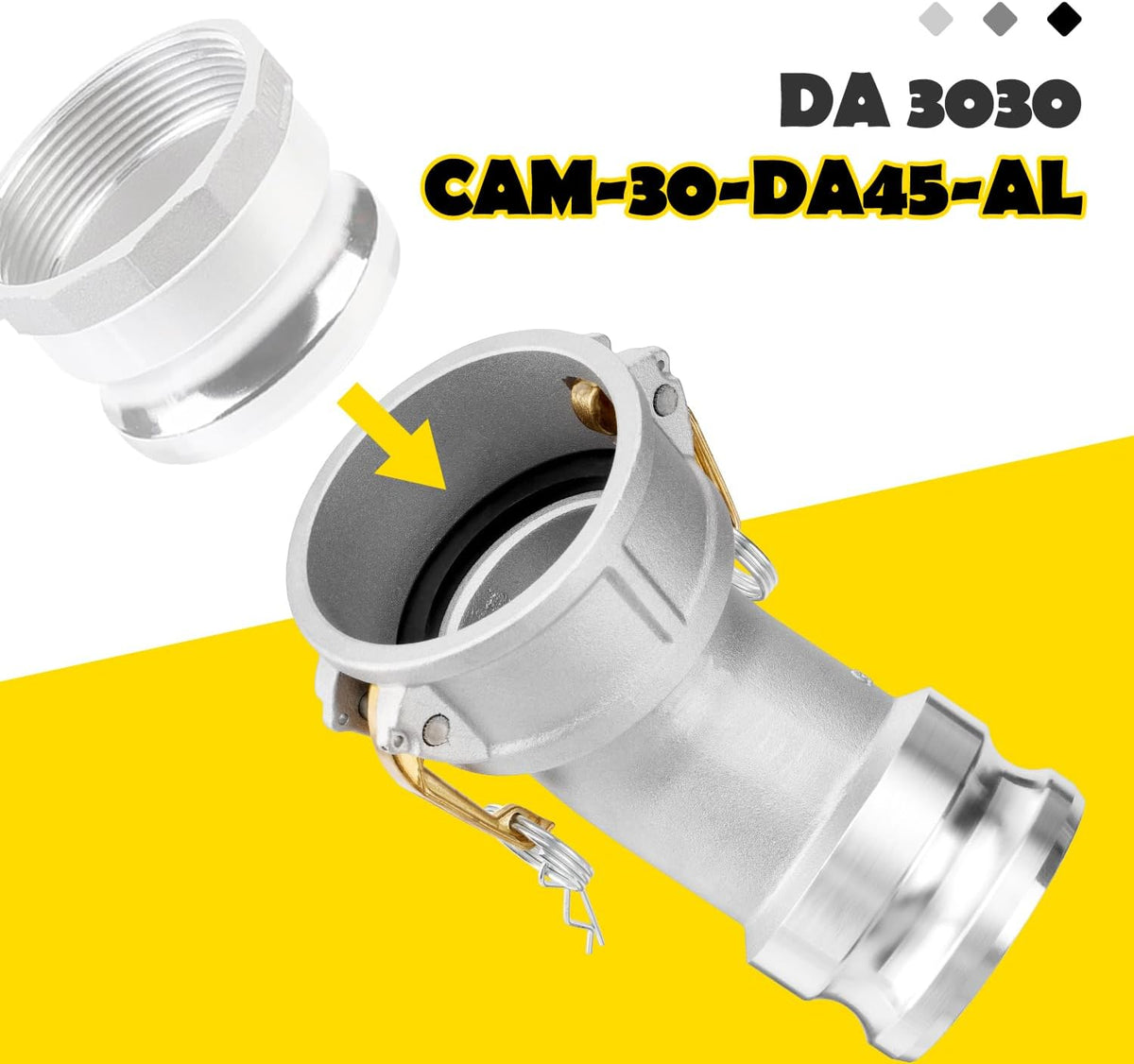 DA3030 Type DA Cam and Groove Hose Fitting(CAM-30-DA45-AL)