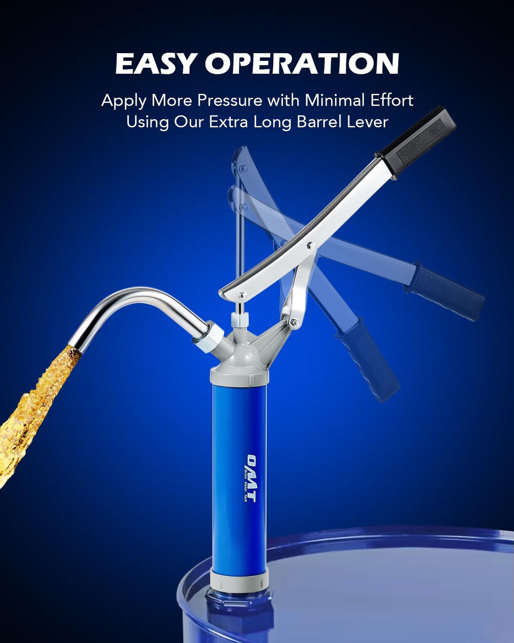 OMT Lever Action Barrel Pump with Telescoping Suction Tube