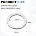 uxcell AXK100135 Thrust Needle Roller Bearings with Washers, ID 100mm