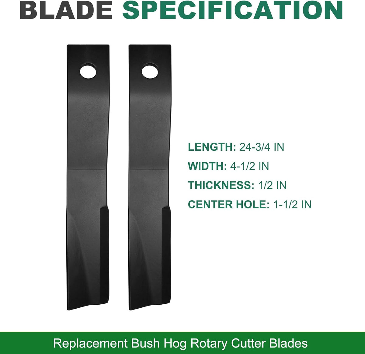 Replacement Bush Hog Rotary Cutter Blades – Part Number 7555, Fits Bush Hog Models 7555 7555BH BH25 RB60 SQ60