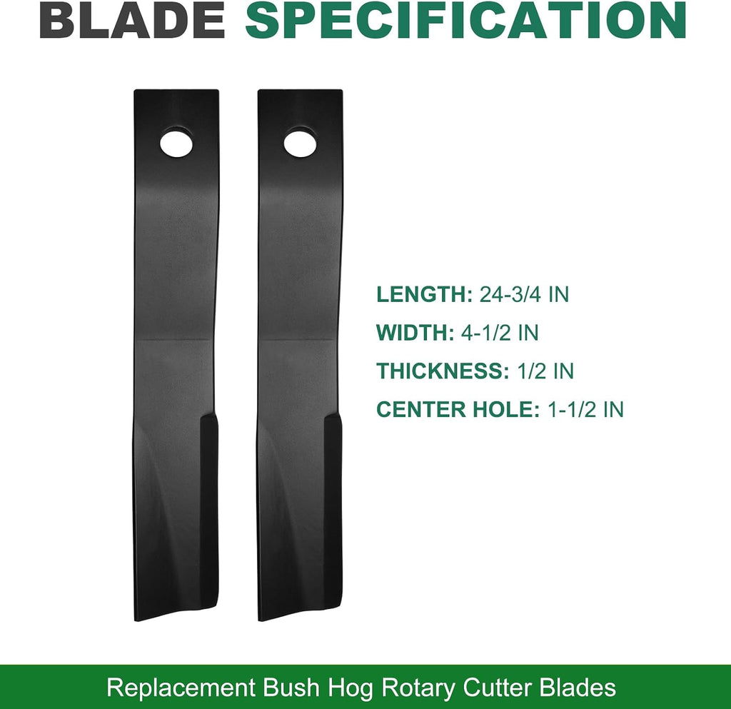 Replacement Bush Hog Rotary Cutter Blades – Part Number 7555, Fits Bush Hog Models 7555 7555BH BH25 RB60 SQ60