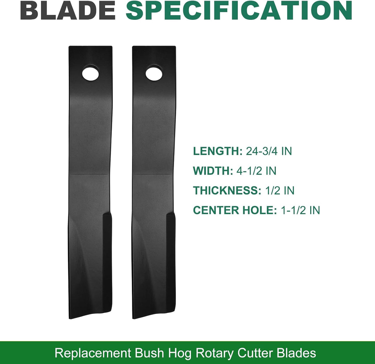 Replacement Bush Hog Rotary Cutter Blades – Part Number 7555, Fits Bush Hog Models 7555 7555BH BH25 RB60 SQ60