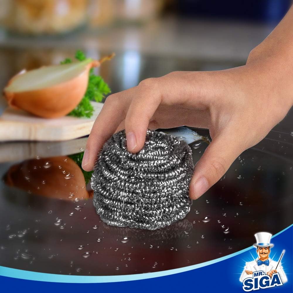 Stainless Steel Scourer, Steel Wool Scrubbers, Pack of 6