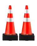 Safety Cones, 8 Pack 30" Traffic Cones, PVC Orange Construction Cones with Reflective Collars and Black Weighted Base