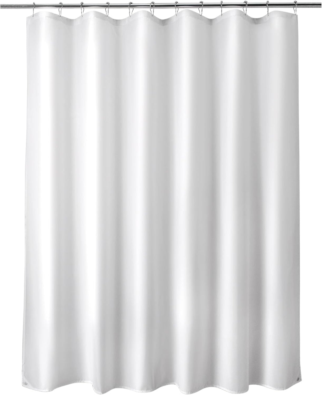 Waterproof Fabric Shower Curtain Liner Washable, Cloth Shower Liner with Magnets, White Shower Liner Soft Fabric