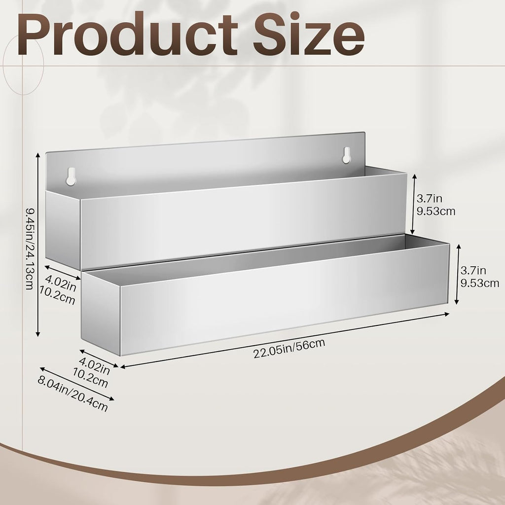 22 Inch Double Tier Single Speed Rail Stainless Steel Liquor Bottle Holder Speed Holder for Syrup Bottles Wall Mount