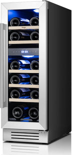 12 Inch Dual Zone Wine Fridge with 17 Bottle