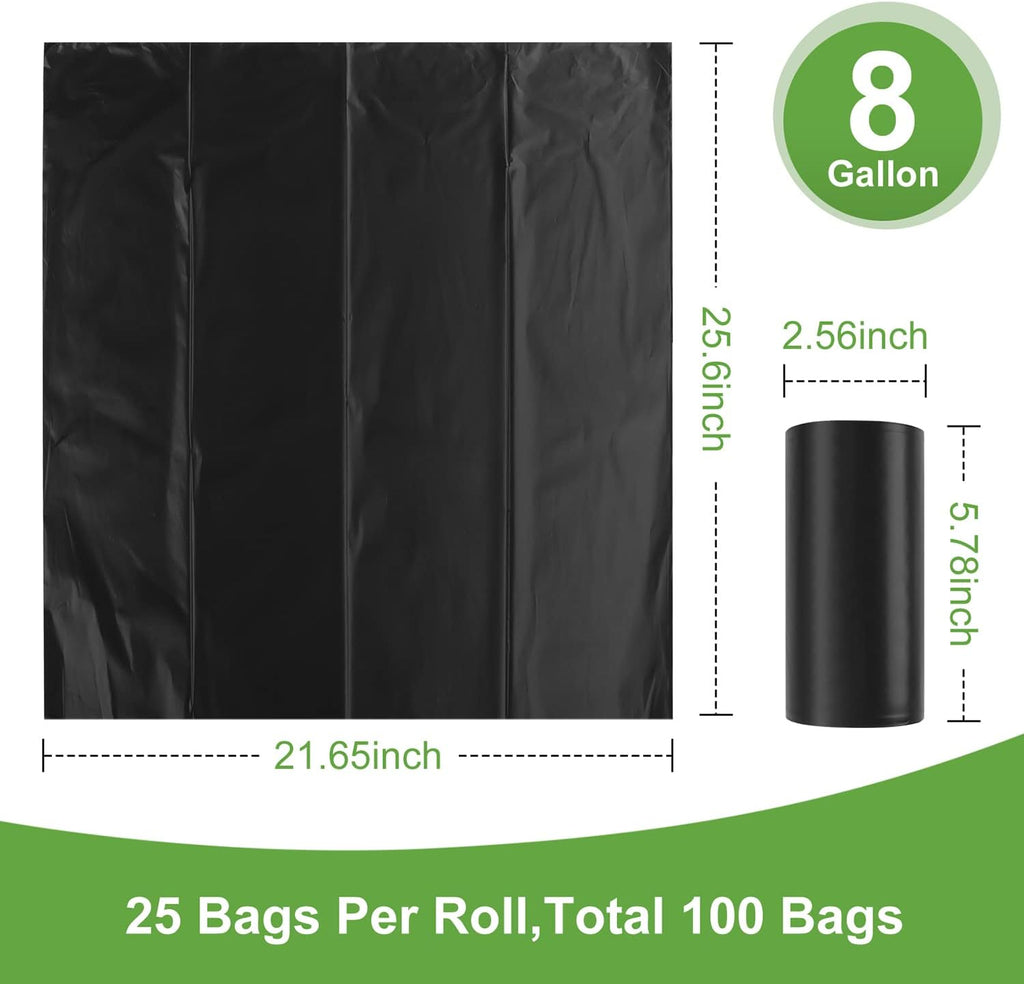100 Portable Toilet Bags, Drawstring Biodegradable Camping Potty Bags 8 Gallon Waste Bags for 5-8 Gallon Bucket