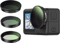 Filters Set for DJI Osmo Action 5 Pro/4/3 Xtra Edge/Xtra Edge Pro, VND 2-32 Variable ND Filter, CPL Polarizer & UV
